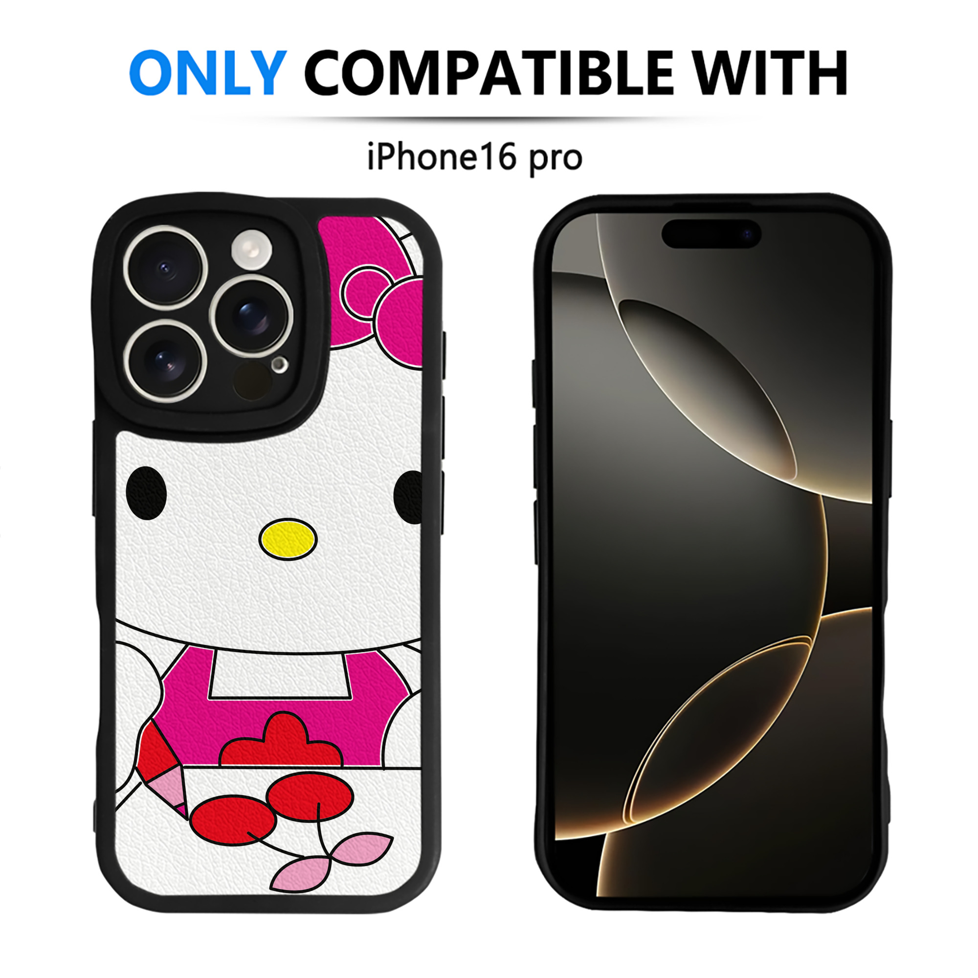 （画像用） Hello Kitty ハローキティ 【iPhone 16シリーズ対応】シリコンスマホケース（レザー調） 材質：シリコン